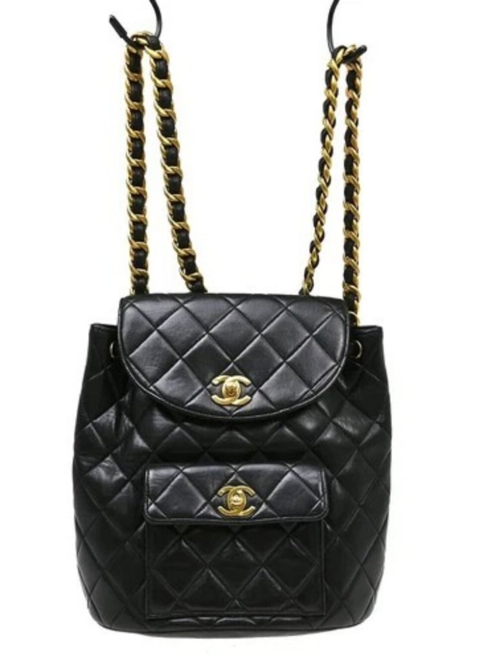 Chanel Black Lambskin Large Duma Backpack NQ09355 - Picture 1 of 11